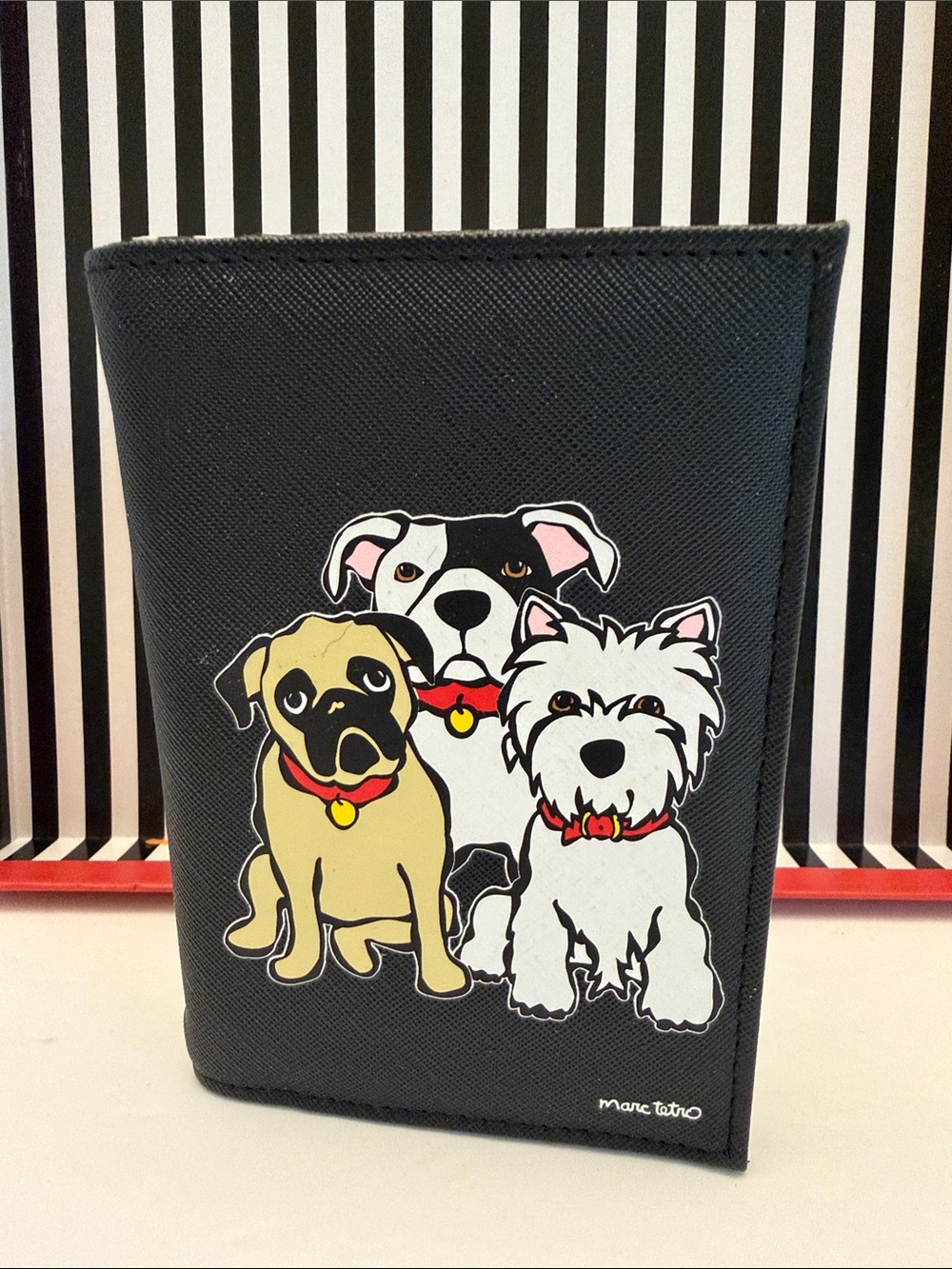 Marc Tetro Black Dog Trio Passport Wallet 5.5” x 4”